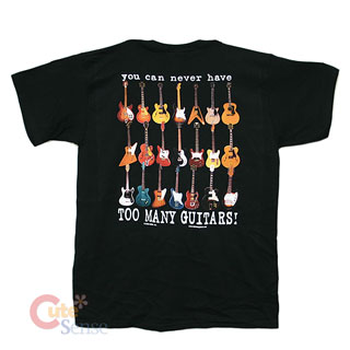 Never Too Many Guitars Men's T-Shirts  :Adult- Medium